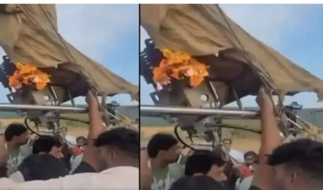 मध्य प्रदेश : मंदसौर में मुख्यमंत्री के हॉट एयर बैलून में लगी आग, सुरक्षित