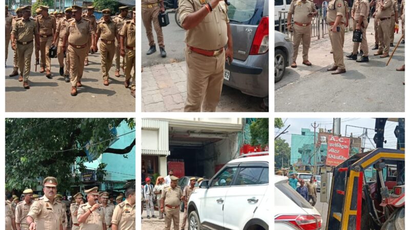 कैंट थाना क्षेत्र में अतिक्रमण पर पुलिस की सख्ती