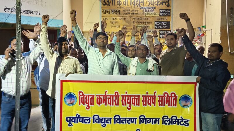 बिजली कर्मियों ने निजीकरण और फिनटेक को कैश काउंटर देने का किया प्रबल विरोध