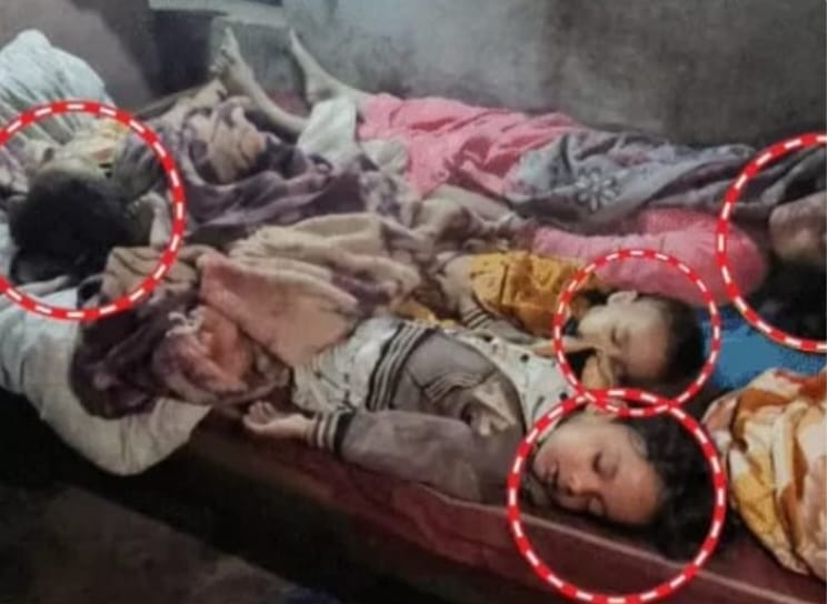 श्रावस्ती : बंद कमरे के अंदर मिला पति-पत्नी और तीन बच्चों का शव मिले