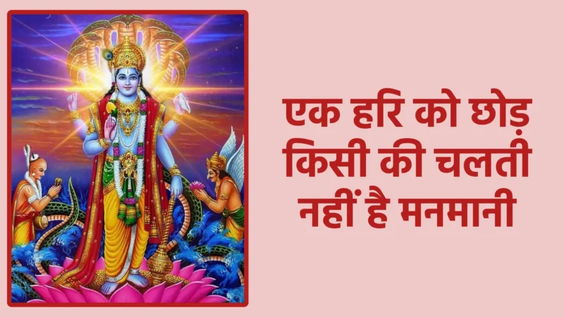 एक हरि को छोड़ किसी की चलती नहीं है मनमानी