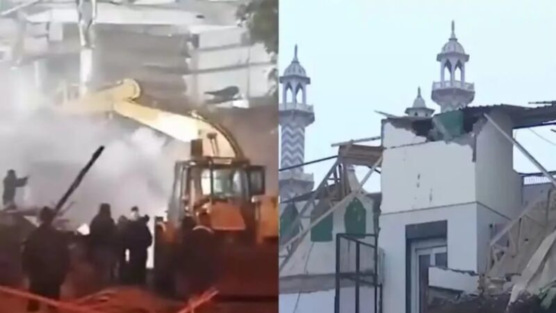 दिल्ली : फैज-ए-इलाही मस्जिद के पास अवैध अतिक्रमण ध्वस्त