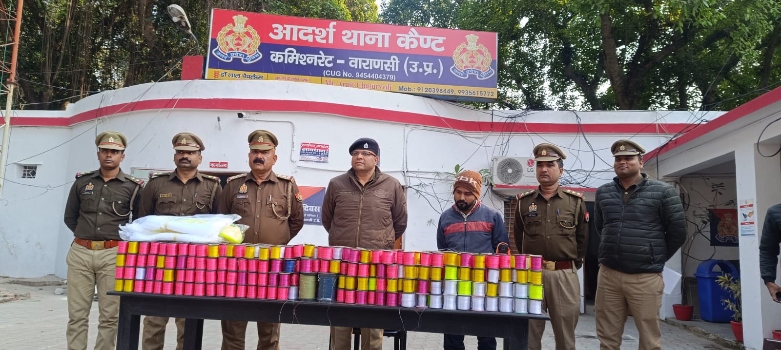 कैंट : 88 किलो चाइनीज मंझा के साथ दुकानदार गिरफ्तार