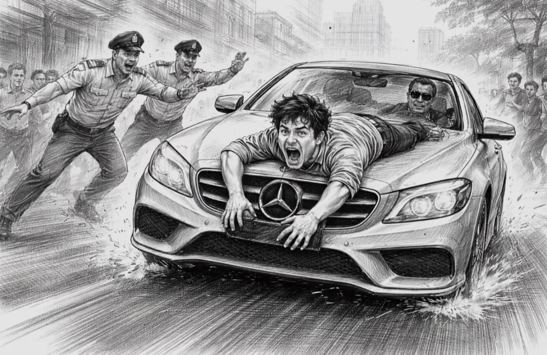 रांची : मर्सिडीज चालक ने युवक को बोनट पर लटकाकर कई किलोमीटर घसीटा