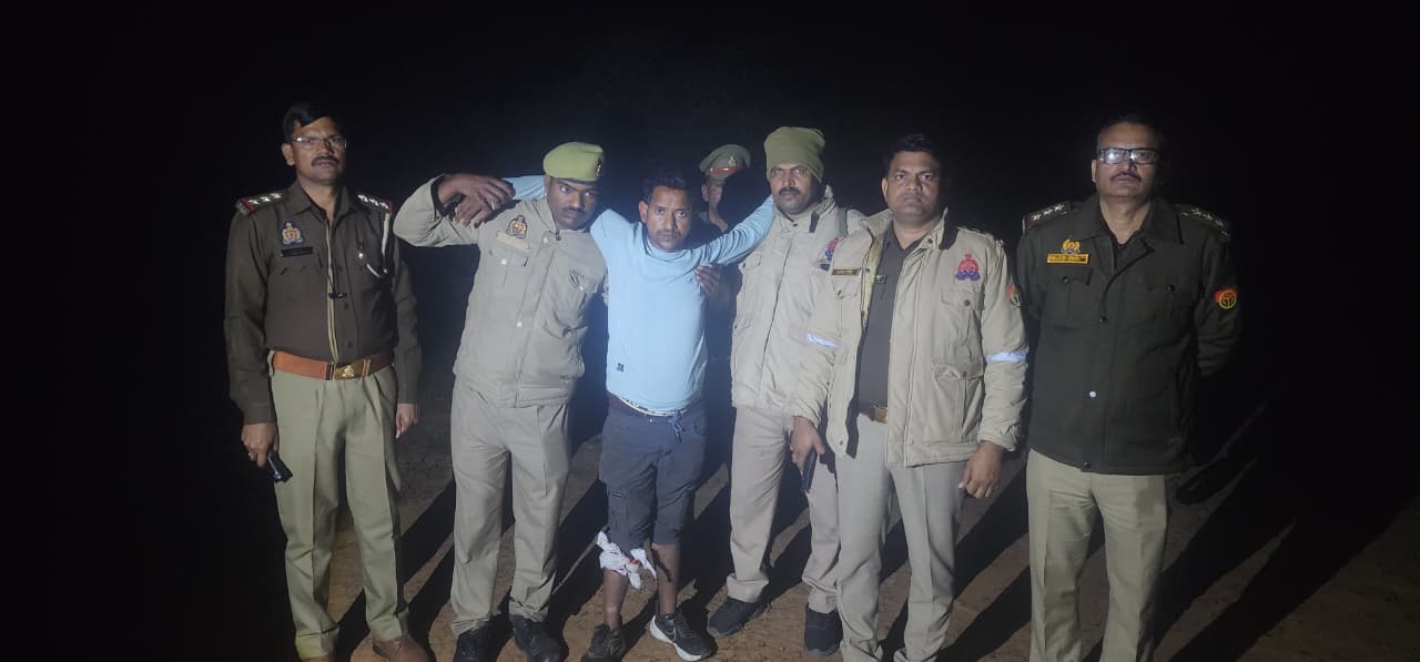 जुगनी जंगल में पुलिस मुठभेड़, वांछित गौ तस्कर घायल होकर गिरफ्तार