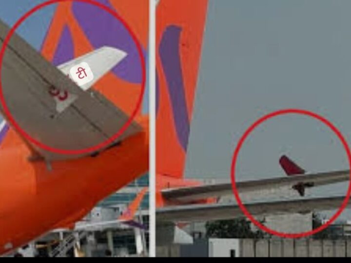 दिल्ली एयरपोर्ट : आपस में टकराएअकासा और स्पाइसजेट के विमानों के विंग