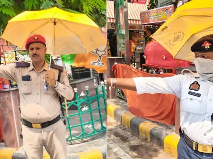 तेज धूप में ड्यूटी कर रहे ट्रैफिक कर्मियों को मिले एक हजार छाते