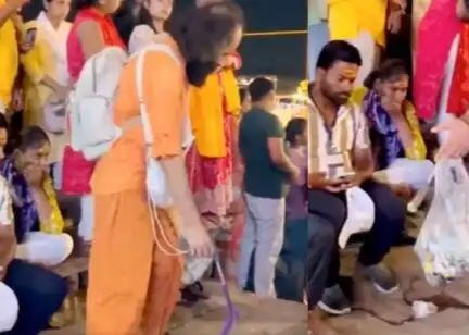 बनारस के घाट पर विदेशी युवक ने चलाया सफाई अभियान, वीडियो वायरल