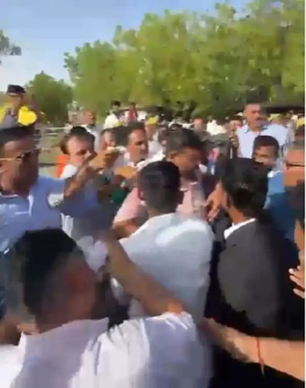 गिरल में उबाल: मजदूरों के समर्थन में धरने पर पहुंचे विधायक रविंद्र सिंह भाटी, खुद पर पेट्रोल छिड़कने से मचा हड़कंप