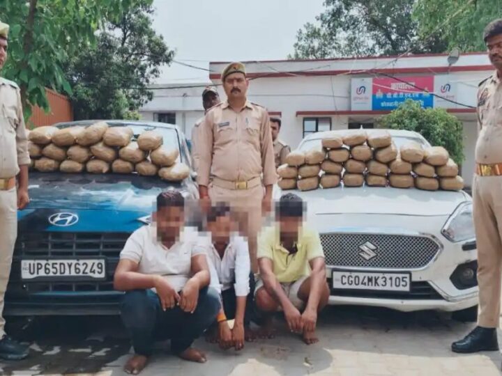 कारों में छिपाकर ले जा रहे 48 किलो गांजा संग तीन तस्कर गिरफ्तार