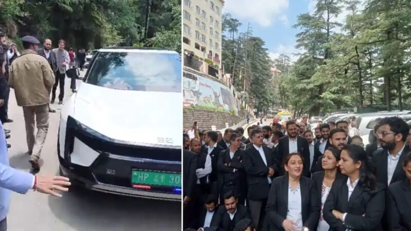 सील्ड रोड विवाद के बीच PWD मंत्री की गाड़ी का कटा चालान, वकीलों ने सचिवालय के बाहर किया प्रदर्शन