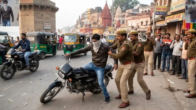 वाराणसी में हवाई फायरिंग करने वाला युवक गिरफ्तार