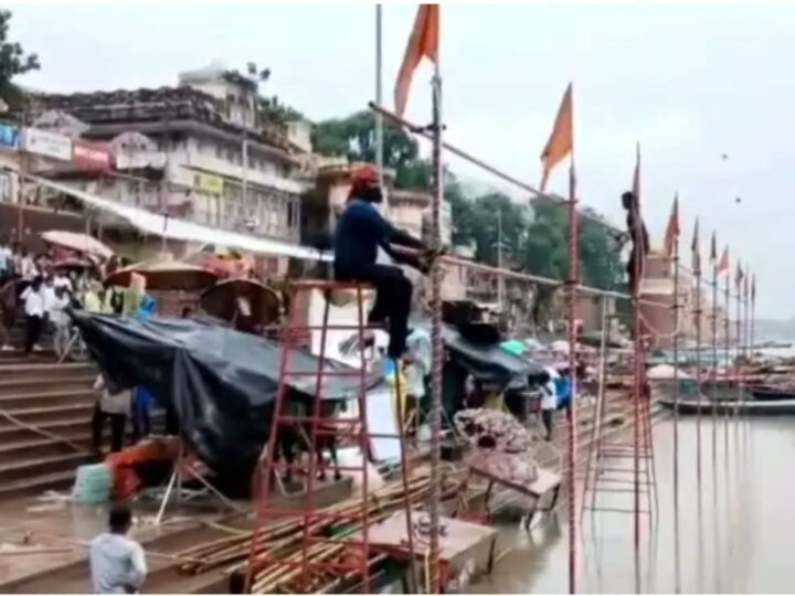 अस्सी घाट पर बदला गंगा आरती का स्थान