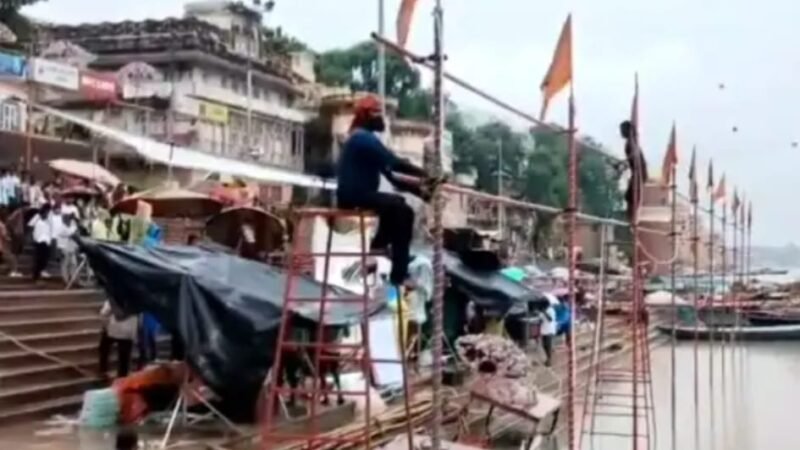 अस्सी घाट पर बदला गंगा आरती का स्थान