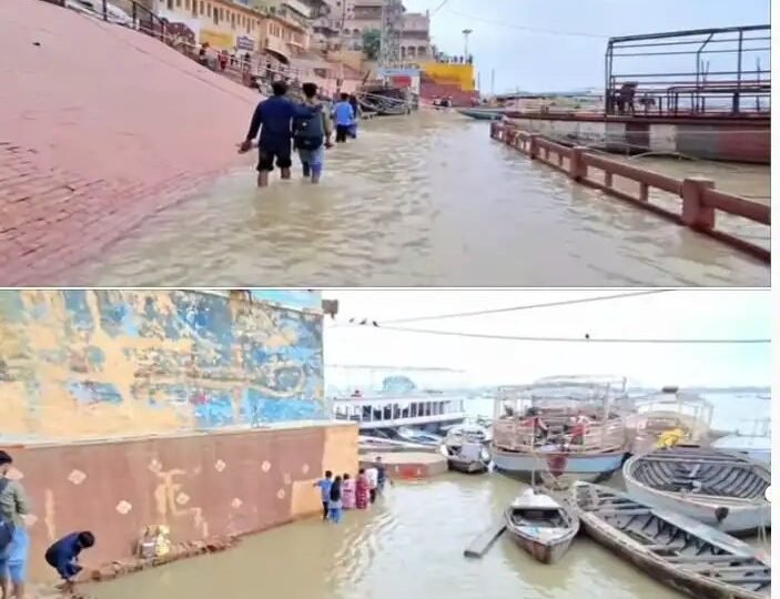 गंगा बढ़ी, घाटों का संपर्क टूटा
