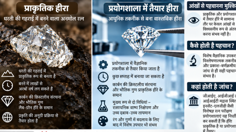 प्रयोगशाला में बन रहे असली हीरे, पहचान के लिए वैज्ञानिक जांच जरूरी