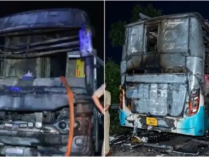 यमुना एक्सप्रेसवे : स्लीपर बस में भीषण आग, नौ यात्री जिंदा जले