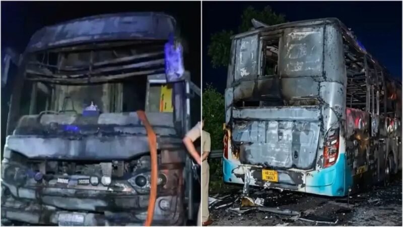यमुना एक्सप्रेसवे : स्लीपर बस में भीषण आग, नौ यात्री जिंदा जले