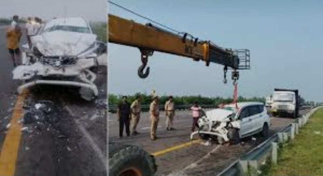 पूर्वांचल एक्सप्रेसवे पर ट्रक में घुसी तेज रफ्तार कार