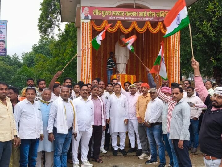 वाराणसी में सरदार पटेल जयंती पर निकली विशाल शोभायात्रा